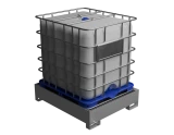 Поддон для хранения еврокуба с наклонным дном и сливным краном 1100х1350
