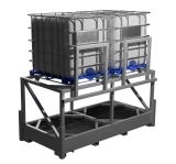 Поддон для двух еврокубов с обеспечением локализации утечки, на подставке H-1300